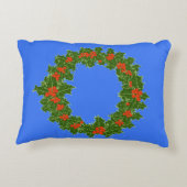 メリークリスマス用レッドベリー&ホリーリース アクセントクッション (裏面)