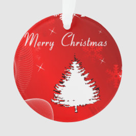 メリークリスマス白いシルエットツリー オーナメント