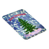 メリークリスマス白いバンニのスプルース磁石 マグネット (右側)