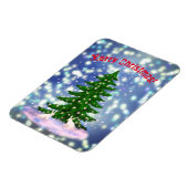 メリークリスマス白いバンニのスプルース磁石 マグネット (左側)