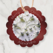 メリークリスマス白いボードピースの装飾ギフトラベル フェイバータグ (正面)