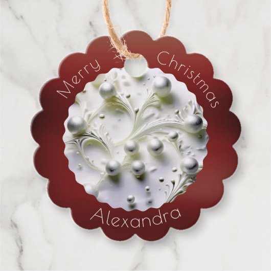 メリークリスマス白いボードピースの装飾ギフトラベル フェイバータグ (正面)