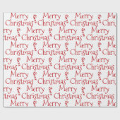 メリークリスマス白い赤いキャンディーケーンモダンかわいい ラッピングペーパー (フラット)