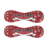 メリークリスマス白と赤のキャラクターパターン 野球ボール (パネル)