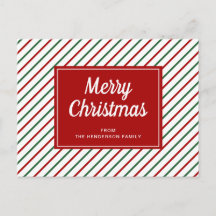 メリークリスマス白ストライプの赤