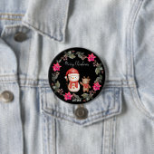 メリークリスマス白熊とリトルシカ 缶バッジ (インサイチュ)