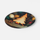 メリークリスマス白熱［赤熱］光を放つツリーパーティープレート&ボウル ペーパープレート (アングル)