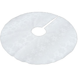 メリークリスマス白雪片サテン ブラッシュドポリエステルツリースカート