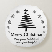 メリークリスマス白黒のクリスマスツリー雪