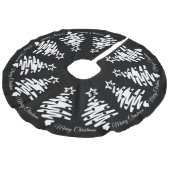 メリークリスマス白黒エレガントモダンホリデイ フェイクリネンツリースカート (アングル)