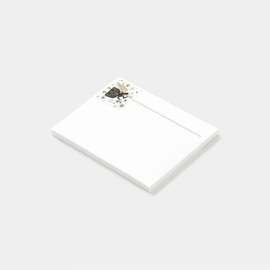 メリークリスマス白黒エンジェルグラフィックアート ポストイット (アングル)