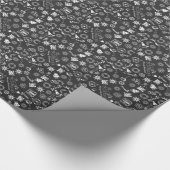 メリークリスマス白黒サンタリースキャンドル ラッピングペーパー (角)