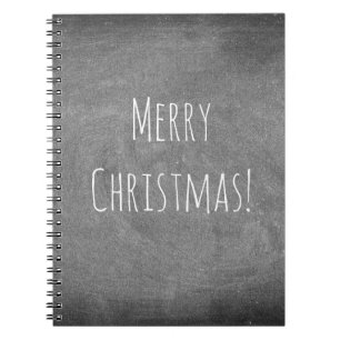 メリークリスマス白黒タイポグラフィシャルボード ノートブック
