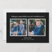 メリークリスマス白黒バッファロープレイド写真 シーズンカード (裏面)