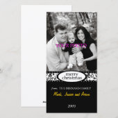 メリークリスマス白黒リボン シーズンカード (正面/裏面)