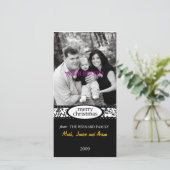 メリークリスマス白黒リボン シーズンカード (スタンド正面)