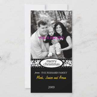 メリークリスマス白黒リボン シーズンカード