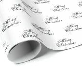 メリークリスマス白黒台本の書道 ラッピングペーパー (ロールコーナー)