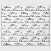 メリークリスマス白黒書道エレガント ラッピングペーパー (フラット)