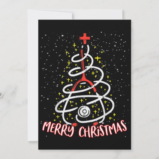 メリークリスマス看護師面白いPICU看護師クリスマス 招待状 (正面)