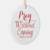 メリークリスマス祈りの言葉バイブル赤と白節 セラミックオーナメント (右)