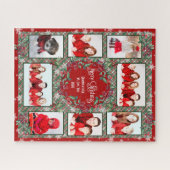 メリークリスマス祖父の家族の写真コラージュ ジグソーパズル (横)