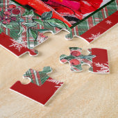 メリークリスマス祖父の家族の写真コラージュ ジグソーパズル (側面)