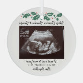 メリークリスマス祖父母の妊娠超音波検査 ガラスオーナメント (裏面)