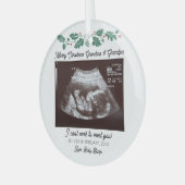 メリークリスマス祖父母の妊娠超音波検査 ガラスオーナメント (正面左)
