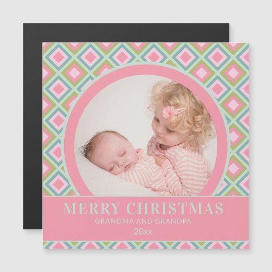 メリークリスマス祖父母パステル写真 (正面/裏面)