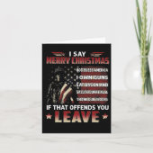 メリークリスマス神がアメリカに銃を持って祝福と言う カード (正面)