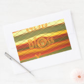 メリークリスマス神祝福あなた色デザイン 長方形シール (封筒)