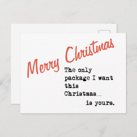 メリークリスマス私が欲しい唯一のパッケージはあなたのものだ シーズンポストカード (正面/裏面)