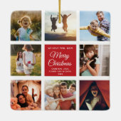 メリークリスマス私たちはあなたを愛するママ写真コラージュ セラミックオーナメント (裏面)