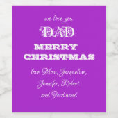 メリークリスマス私たちは愛するパパの子供の名前かわいい ワインラベル (シングルラベル)