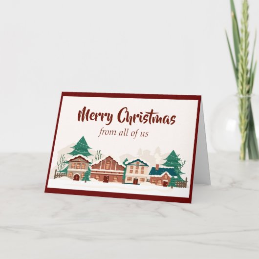 メリークリスマス私たち全員からヴィンテージ村 シーズンカード (正面)