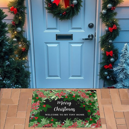 メリークリスマス私の小さな家へようこそ ドアマット