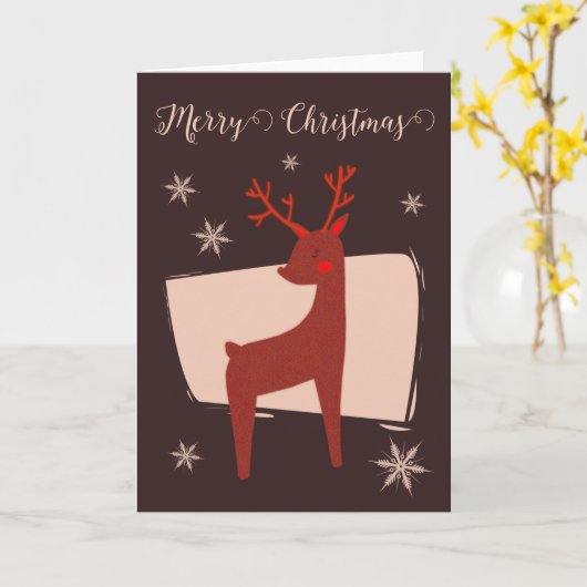 メリークリスマス私の小さな鹿 カード (黄色い花)