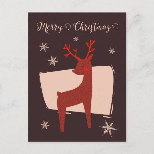 メリークリスマス私の小さな鹿 シーズンポストカード (正面)