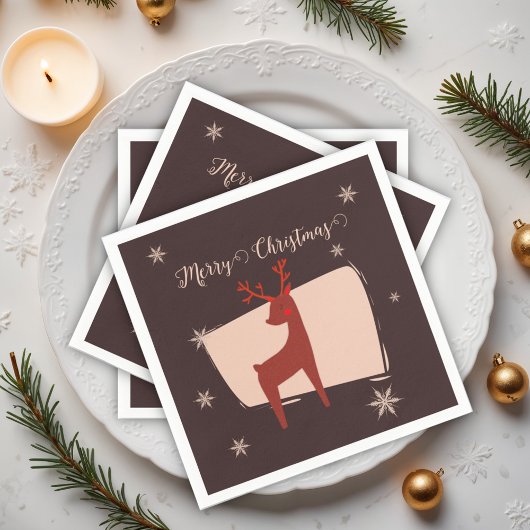 メリークリスマス私の小さな鹿 スタンダードカクテルナプキン