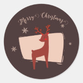 メリークリスマス私の小さな鹿 ラウンドシール (正面)