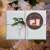 メリークリスマス私の小さな鹿 ラウンドシール