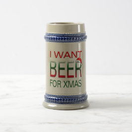 メリークリスマス私はビールのクリスマスマグカップが欲しいデザイン ビールジョッキ