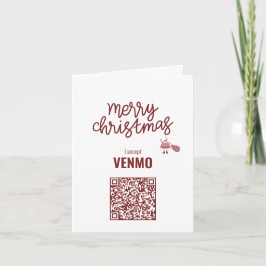 メリークリスマス私はVENMO折り畳みホリデーカードを受け入れる シーズンカード (正面)