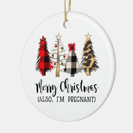 メリークリスマス私も妊娠期間 セラミックオーナメント (左)