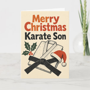 メリークリスマス空手息子カード カード