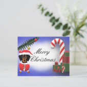 メリークリスマス空白のダックスドッグシーン ポストカード (スタンド正面)