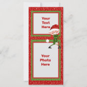 メリークリスマス笑顔小妖精や小人フラットカード (裏面)