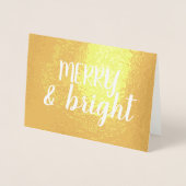 メリークリスマス筆跡金ゴールド 箔カード (正面)