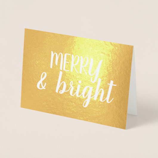 メリークリスマス筆跡金ゴールド 箔カード (正面)